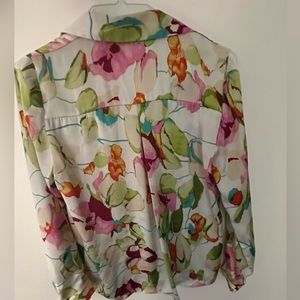 ZARA satin floral blouse